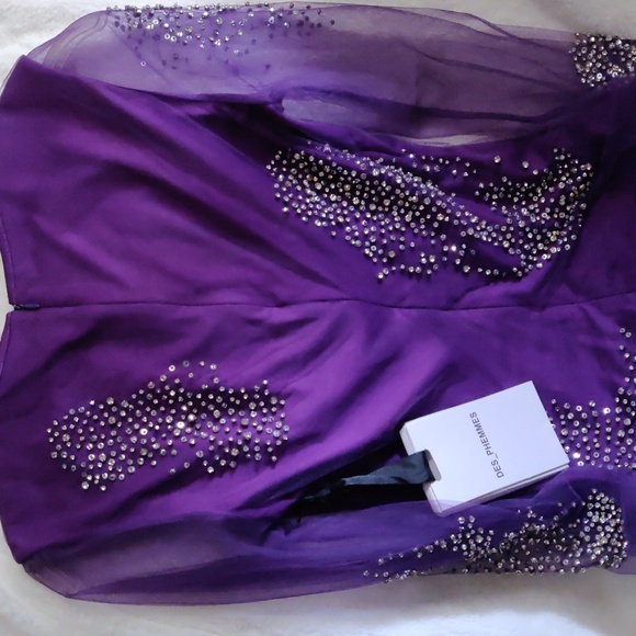 Des Phemmes tulle midi dress featuring splash crystal-embroidery 4 - Picture 8 of 16